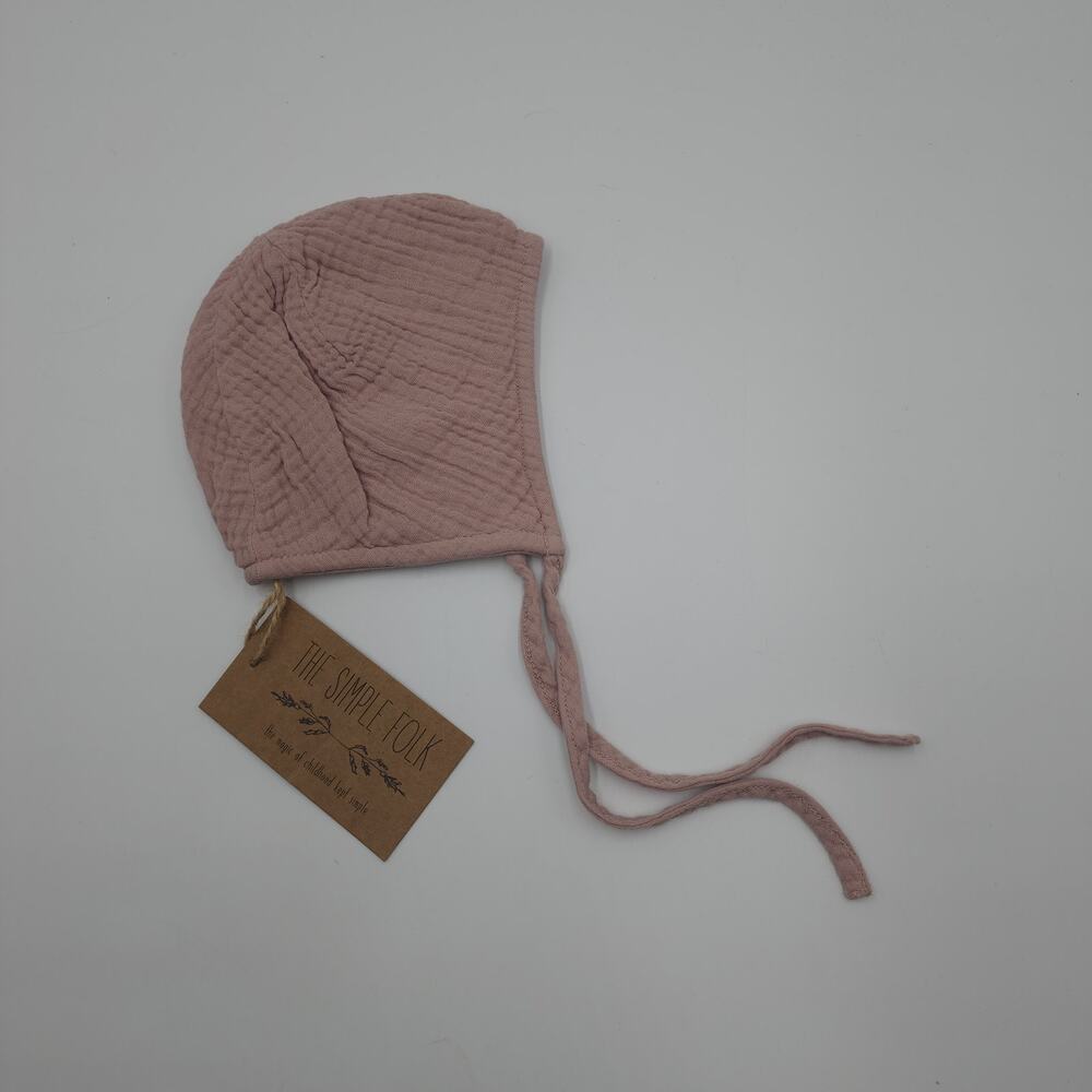 The Simple Folk The Garden Bonnet in Antique Rose 6/12 Months